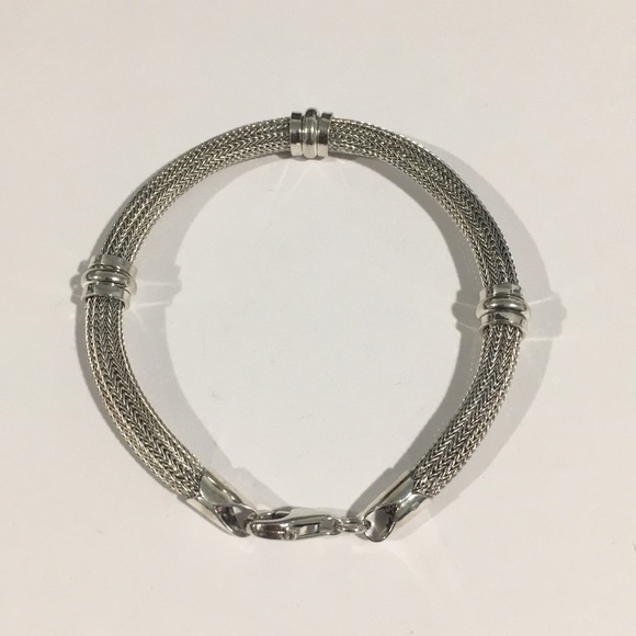 Sterling Silver Italian Mesh Rope Bracelet - Picture 4 of 6